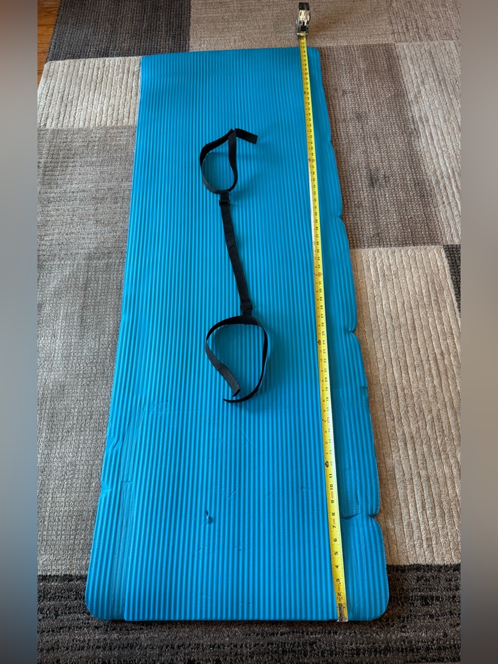 Blue Exercise Yoga Mat 70x24 Multipurpose
W/ Carrying Strap Foldable with Strap